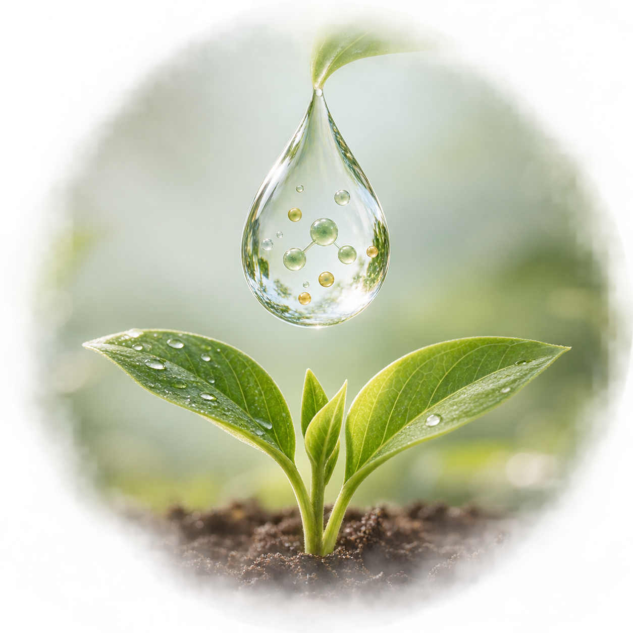 Water droplet line art for fertilizing tip